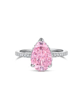 925 Sterling Silber Birnenförmiger Strahlender Zirkon-Verlobungsring