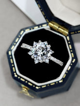 S925 Rundschliff Glänzender Stern Verlobungsring