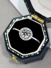 Einfacher runder funkelnder Verlobungsring aus 925 Sterling Silber