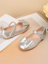 Silberfarbene Prinzessinnenschuhe mit Schleife für Mädchen