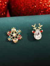Weihnachts Fantasie Bunte Schneeflocke Elch Diamant Ohrringe
