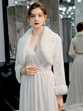 Hochzeitsjacke Mit Langen Ärmeln Aus Falschem Pelz