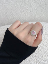 Herzformiger Pink Zirkon Sterling Silber Ring