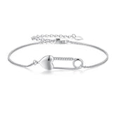 Armbandkette aus Sterlingsilber mit Herznadel