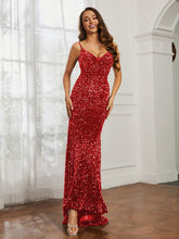 Herzform Pailletten Meerjungfrau Kleid Rot