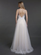 Spitzen Mieder Tüll Rock Sweep Zug Brautkleid Champagner