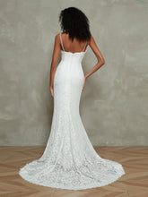 Spaghetti Träger Meerjungfrau Spitze Einfach Brautkleider Elfenbein