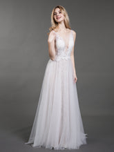 Spitze und Tüll Einfach Strand Brautkleid Elfenbein