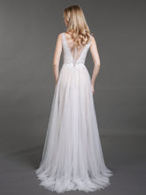 Spitze und Tüll Einfach Strand Brautkleid Elfenbein