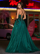 A-Linie Korsett Oberteil Tüll Ballkleid Dunkelgrün