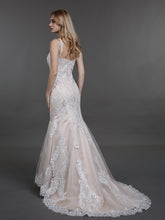 Vintage Spitze Meerjungfrau-Linie Brautkleid mit Schleppe Champagner