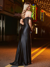 Korsett Schulterfreies Meerjungfrau-Langes Abschlussballkleid Schwarz