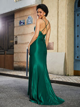 Plissee Oberteil Eingebaut Meerjungfrau Kleid Dunkelgrün