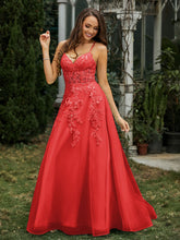 Herzform Applique Oberteil Sweep-Zug Kleid Rot