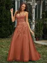 Herzform Applique Oberteil Sweep-Zug Kleid Rost Übergröße