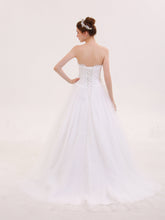 Tüll mit Applique Trägerloser Ausschnitt Brautkleid Elfenbein