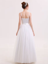 Spaghettiträger Brautkleid mit Schärpen Elfenbein