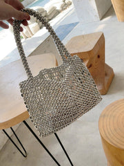 Metallperlen-Vintage-Clutch-Tasche