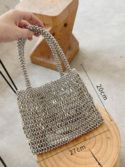Metallperlen-Vintage-Clutch-Tasche