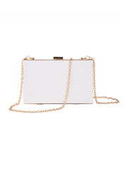 Weiße Acryl-Abendtasche