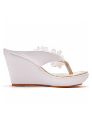 Blumendekor Zehentrenner Keilabsatz Sandalen