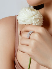 925 Sterling Silber Weißer Zirkon-Bandring