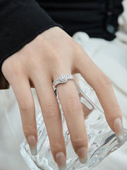 925 Sterling Silber Kubikzirkonia strahlender funkelnder Ehering