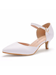 Mid-Heels Sandalen mit spitzer Zehenpartie und Knöchelriemen