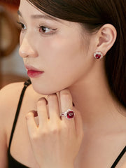 Luxuriöser Sugar Tower Rubin Verlobungsring