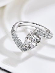 925 Sterling Silber Crushed Ice Birnenförmiger weißer Edelstein-Ehering