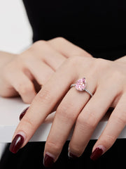 925 Sterling Silber Birnenförmiger Strahlender Zirkon-Verlobungsring