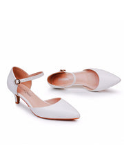 Mid-Heels Sandalen mit spitzer Zehenpartie und Knöchelriemen