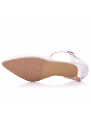 Mid-Heels Sandalen mit spitzer Zehenpartie und Knöchelriemen