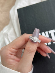 925 Sterling Silber Kubikzirkonia strahlender funkelnder Ehering