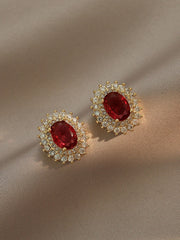 Ovale elegante Edelsteinohrstecker