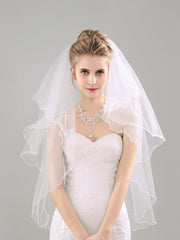 Two Tiers Short Wedding Veil With Comb