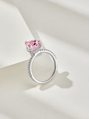 925 Sterling Silber Birnenförmiger Strahlender Zirkon-Verlobungsring