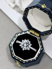 S925 Rundschliff Glänzender Stern Verlobungsring