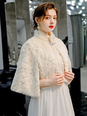 Kunstpelz Brosche Hochzeit Abend Cocktail Schal