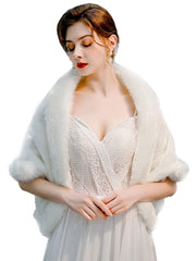 Faux Fur Bridal Wedding Shawl