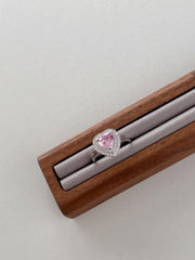 Herzformiger Pink Zirkon Sterling Silber Ring