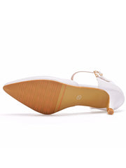 Mid-Heels Sandalen mit spitzer Zehenpartie und Knöchelriemen