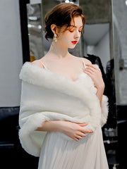 Faux Fur Bridal Wedding Shawl