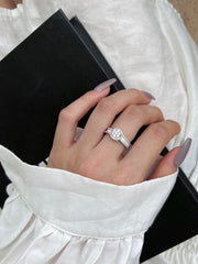 925 Sterling Silber Kubikzirkonia strahlender funkelnder Ehering