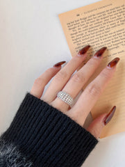 925 Sterling Silber Weißer Zirkon-Bandring