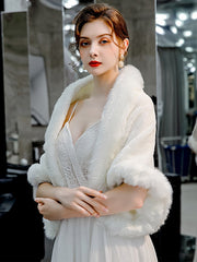 Faux Fur Bridal Wedding Shawl
