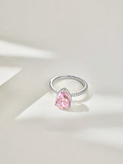 925 Sterling Silber Birnenförmiger Strahlender Zirkon-Verlobungsring