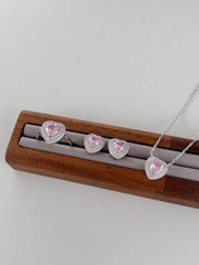 Herzformiger Pink Zirkon Sterling Silber Ring