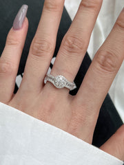 925 Sterling Silber Kubikzirkonia strahlender funkelnder Ehering