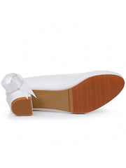 Runde Zehenpartie Niedrige Blockabsatz Perlen Hochzeitsschuhe